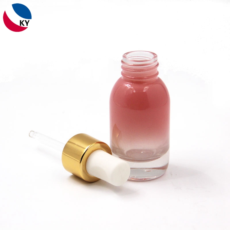30ml 50ml Round Custom Color Glass Dropper Bottle Face Oil Bottle Cosmetic Container