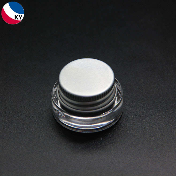 3G Small Mini Cream Clear Glass Jar for Skin Care Cream Eyecream Sample Glass Jar with Silver Aluminium Lid