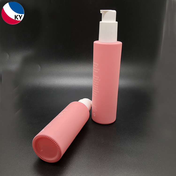30ml 100ml 150ml Round Frosted Matte Pink Custom Colorful Sets Glass Pump Sprayer Perfume Bottle with White Screw Lid Plastic Dropper