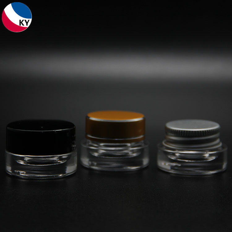 3ml Small Mini Glass Jar for Skin Care Cream Eye Lotion with Plastic Cap 3G Clear Glass Jar with Silver Aluminium Cap