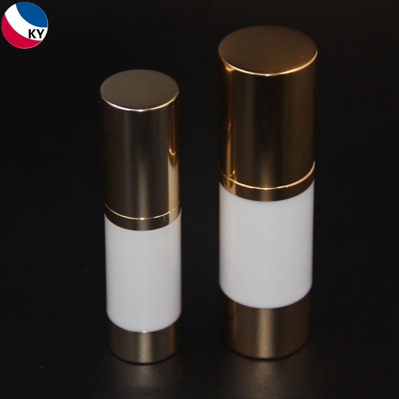 Shiny Gold Luxury AS Airless Bottle with Press Pump Cap 30ml 15ml Liquid Airless Bottle