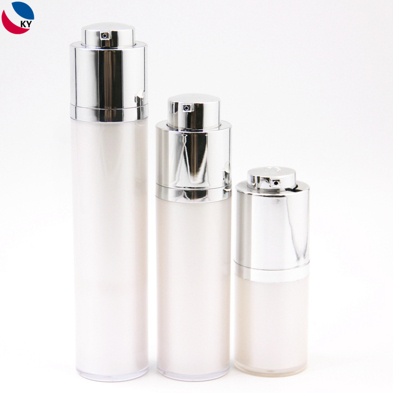 Shiny Gold Luxury Acrylic Airless Bottle with Press Pump Cap 30ml 50ml 15ml Liquid Airless Bottle with Screw Pump