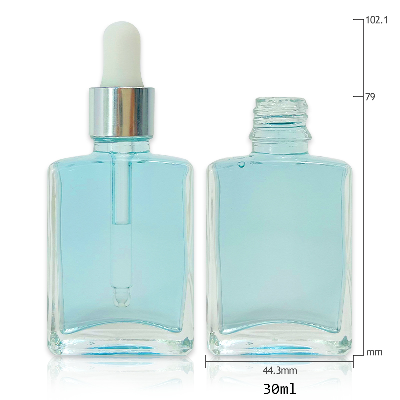 High Quality Transparent 30ml Empty Cylinder Glass Essential Oil Dropper Bottle Serum Bottle Skin Care Packaging