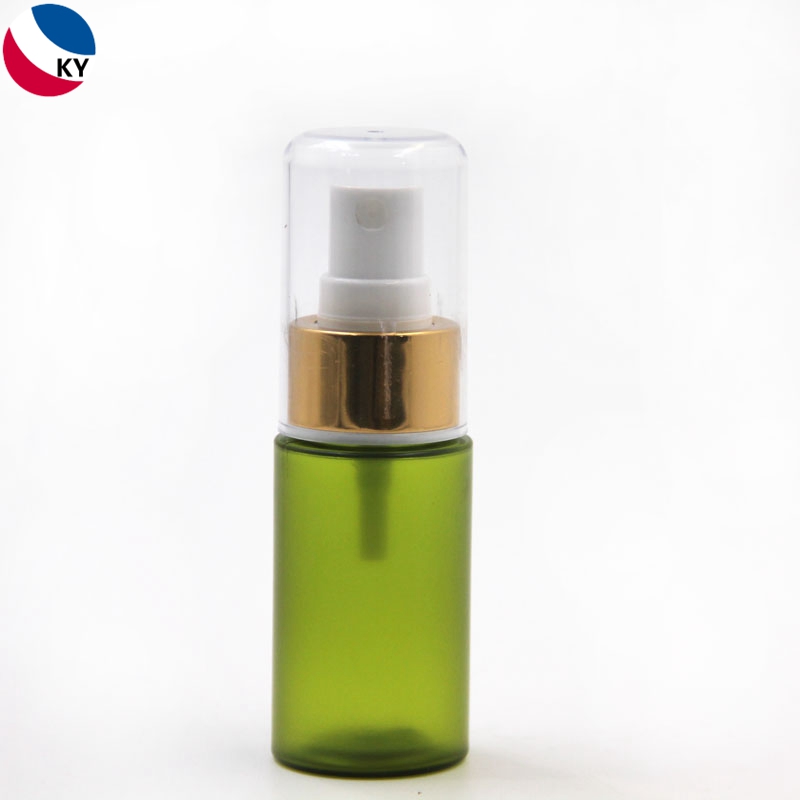 30ml Round Shape PET Green Transparent Plastic Mist Spray Bottle Cosmetic Lotion Bottle Packaging Travel Bottle Sets
