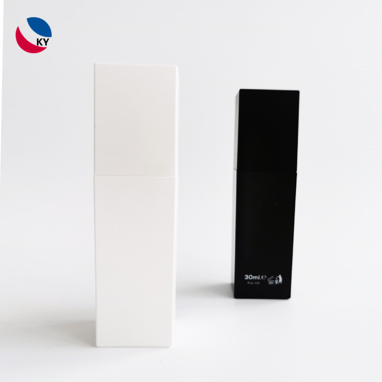Luxury Square Matte Black Color Acrylic Glass Serum Skincare Bottles 