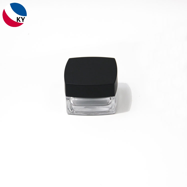 1oz 30g 50g Clear Transparent Square Glass Jar with Silver Color Screw Cap for Face Care Thick Bottom Glass Jar