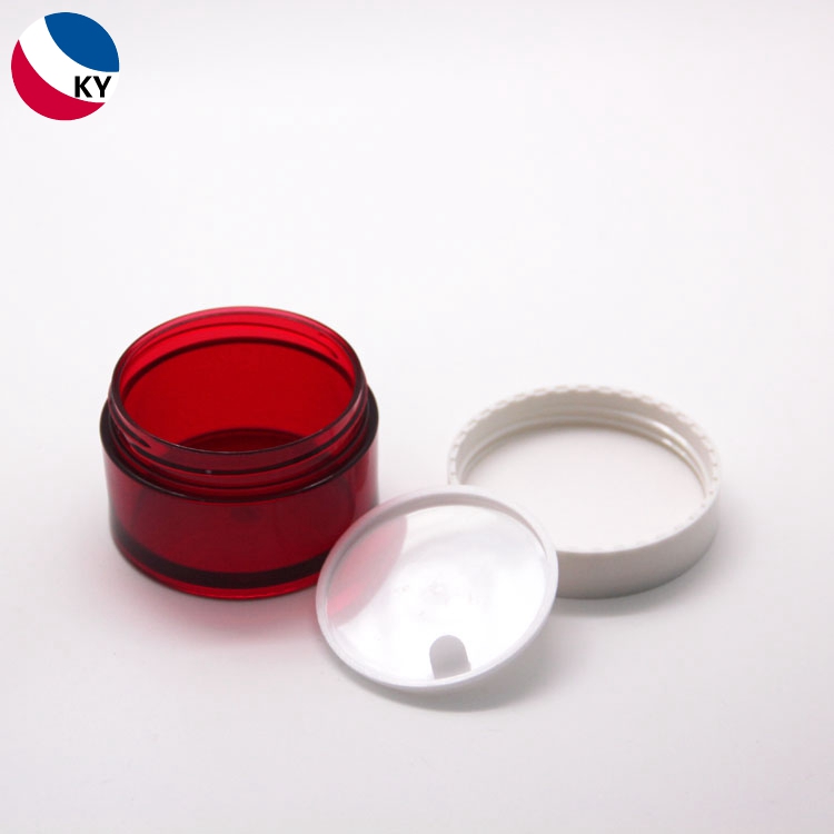Frosted Red 100g Pet Thick Wall Plastic Jar with White Screw Lid Face Cream Jar