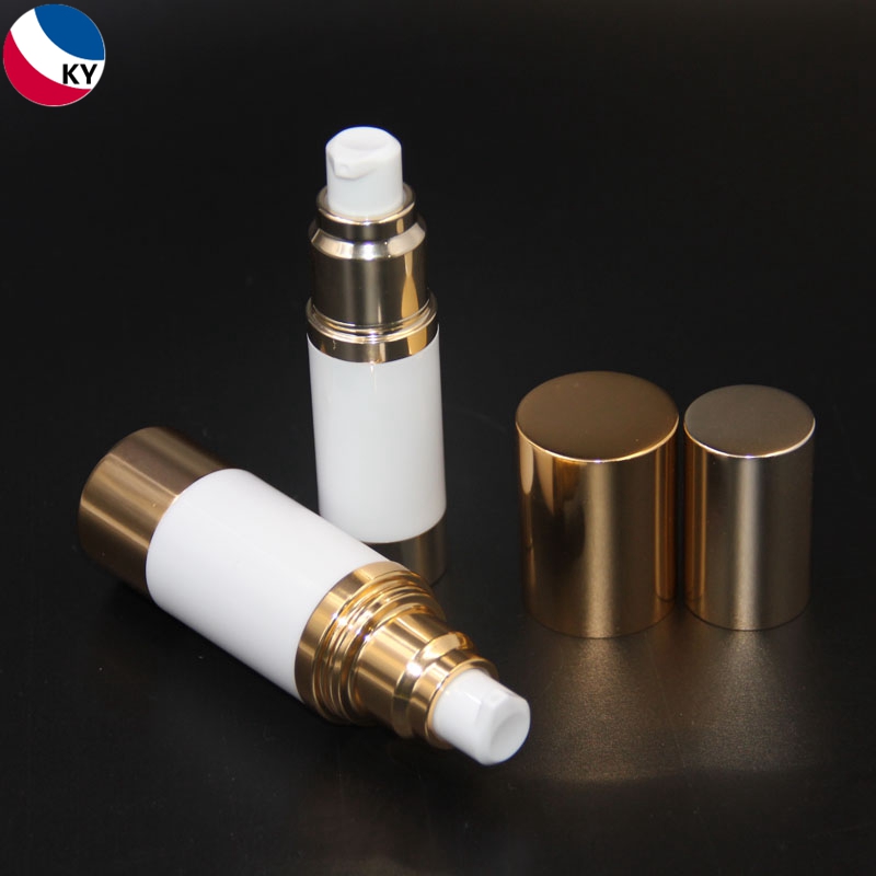 Shiny Gold Luxury AS Airless Bottle with Press Pump Cap 30ml 15ml Liquid Airless Bottle