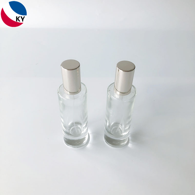 30ml clear cylinder shape Thick Bottom Essential Oil Serum Glass Bottle Sprayer Skin Care Cream glass perfume bottle