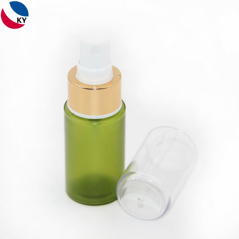 30ml Round Shape PET Green Transparent Plastic Mist Spray Bottle Cosmetic Lotion Bottle Packaging Travel Bottle Sets