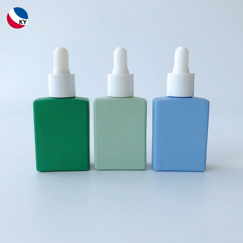 Custom Colorful Rectangular Dropper Bottles Perfume Glass Spray Bottle Cosmetics Packaging Bottle