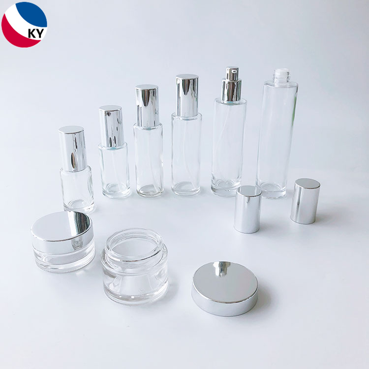 Luxury Cosmetic Packaging Set Cosmetic Bottles And Jars Lotion Bottle 30g 50g 30ml 50ml 60ml 100ml 120ml Glass Pump Bottle