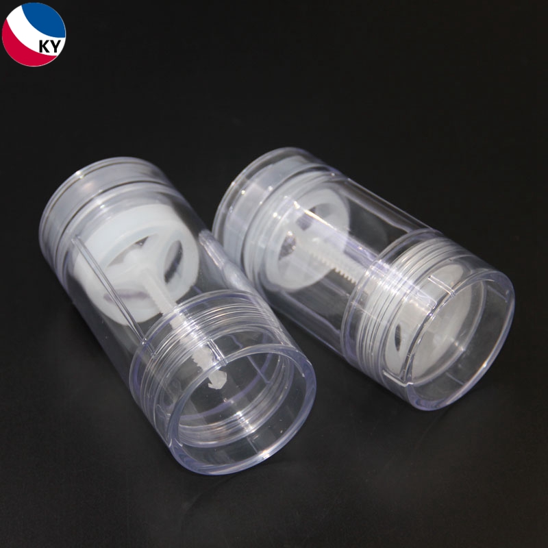 Cosmetic Empty Clear Deodorant Stick Bottle 50ml Transparent AS Plastic Round Deodorant Containers
