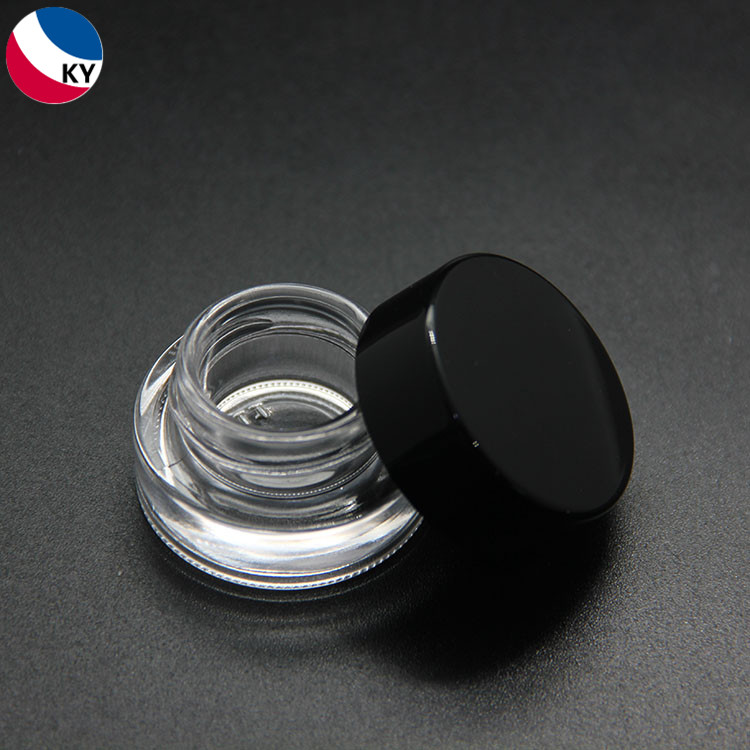 3ml Small Mini Glass Jar for Skin Care Cream Eye Lotion with Plastic Cap 3G Clear Glass Jar with Silver Aluminium Cap