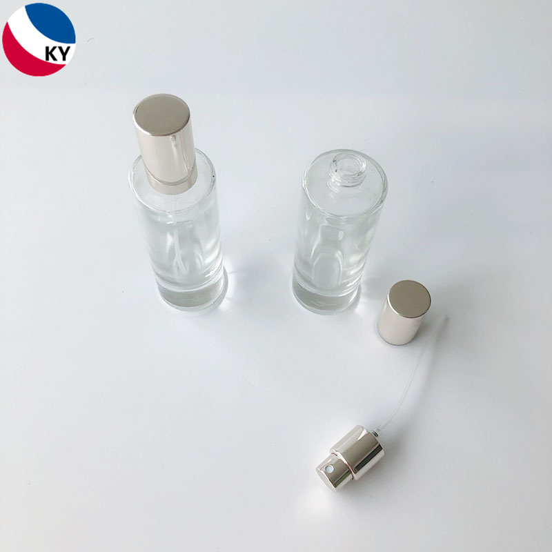 30ml clear cylinder shape Thick Bottom Essential Oil Serum Glass Bottle Sprayer Skin Care Cream glass perfume bottle