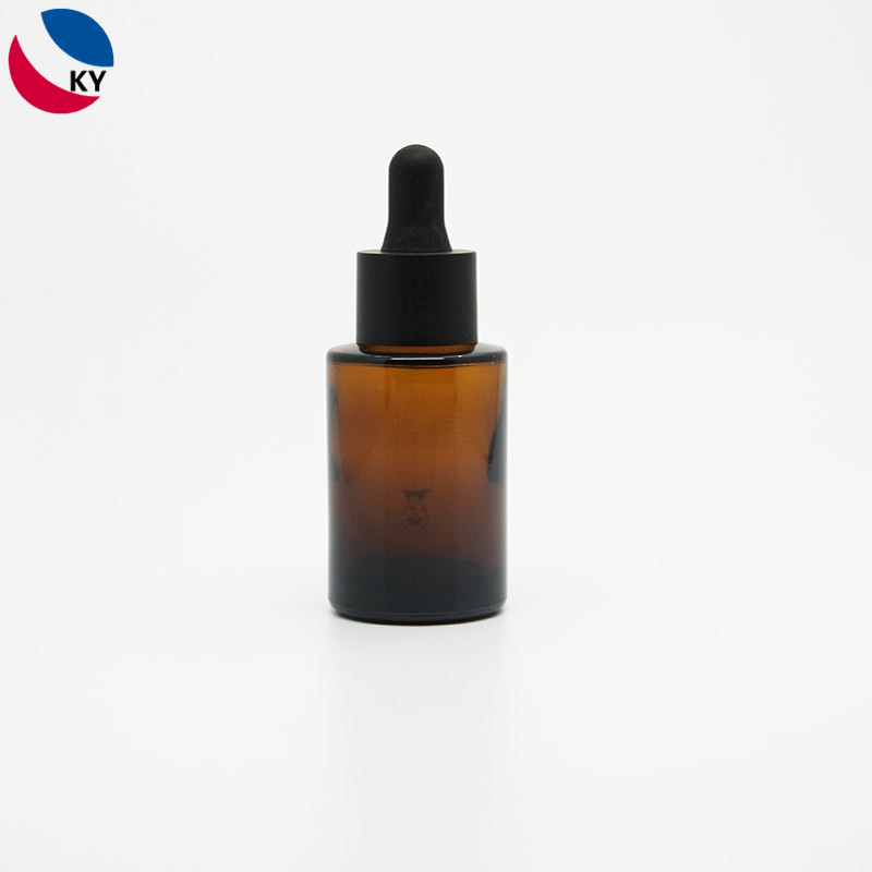 30ml Flat Shoulder Cylinder Custom Color White Amber Glass Bottle CBD Oil Bottle Essential Oil Dropper Bottle