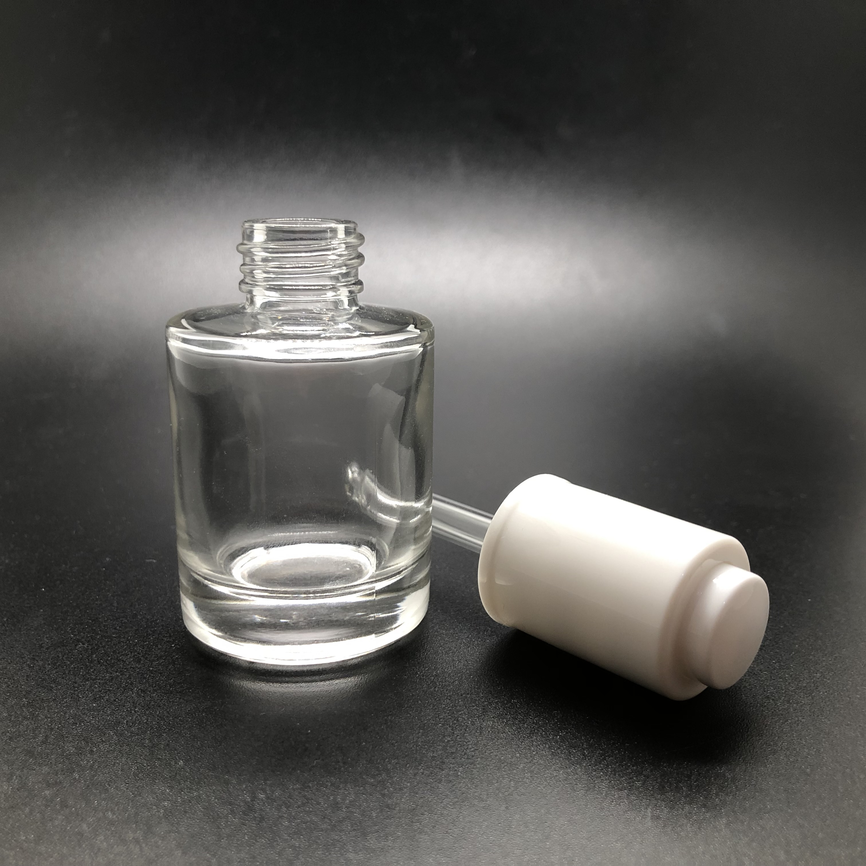 30ml 1oz Glass Dropper Round Essential Oil Bottle Cosmetics Containers Face Oil Bottle Push Button Dropper