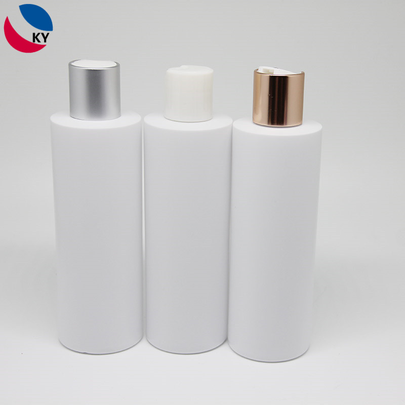 200ml White PET Plastic Pump Bottle Body Care Cream Bottle Container Liquid Lotion Bottle with Aluminium Press Cap
