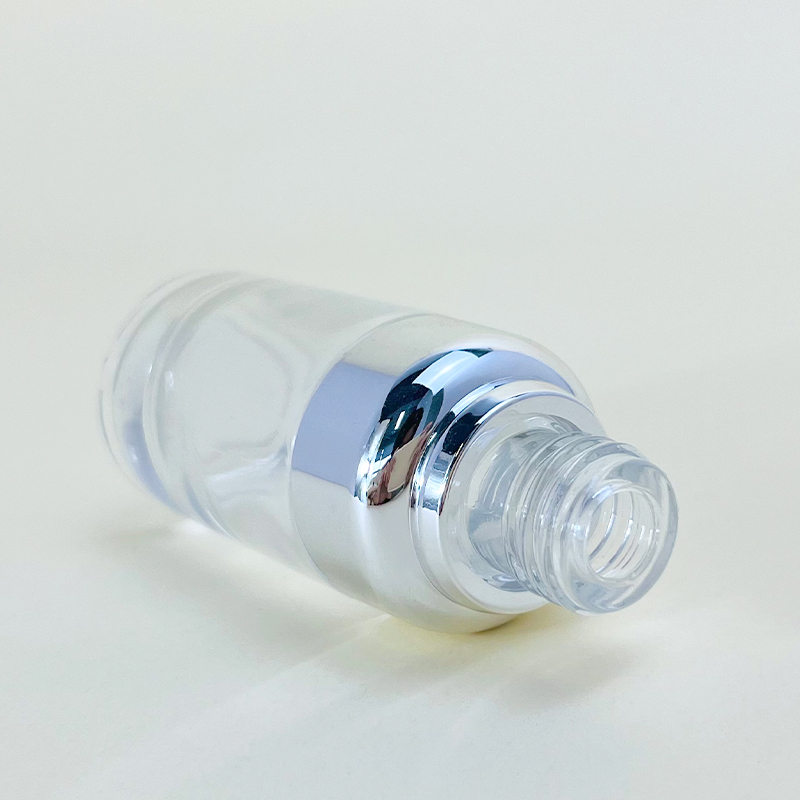 High Quality 1oz 30ml Silver Shoulder Round Thick Bottom Glass Dropper Bottle Cosmetic Serum Essential Oil Glass Bottle