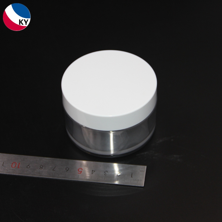 30g 50g Custom White Color Round Shincare Face Cream PETG Wide Mouth Clear Plastic Jar with White Cap Cosmetic Container
