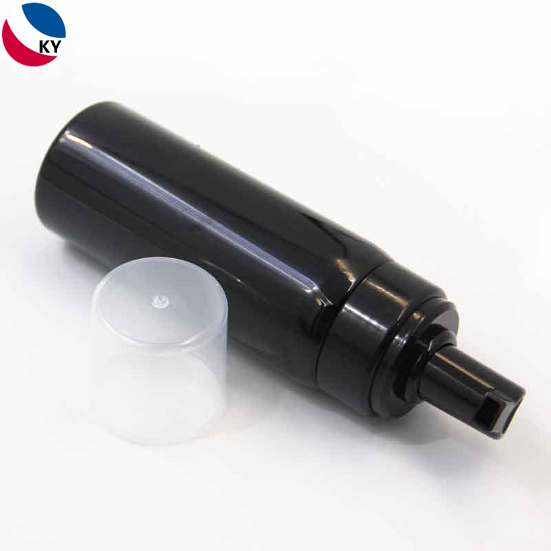 300ml Round Shape PET Black Plastic Pump Bottle Cosmetic Lotion Bottle Foam Pump Bottle Cosmetic Packaging 