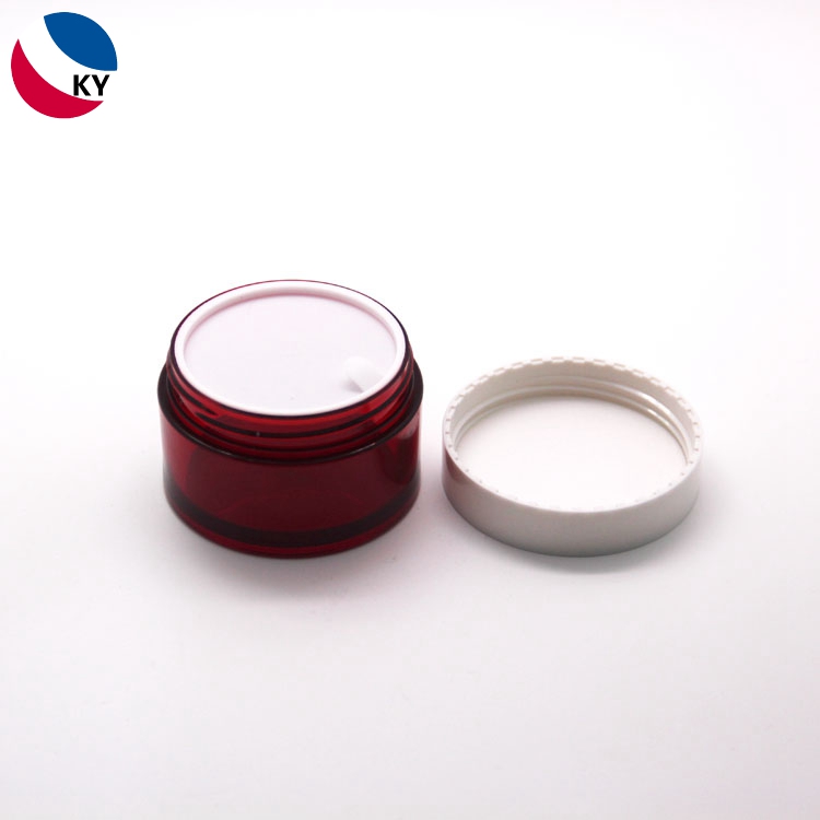 Frosted Red 100g Pet Thick Wall Plastic Jar with White Screw Lid Face Cream Jar