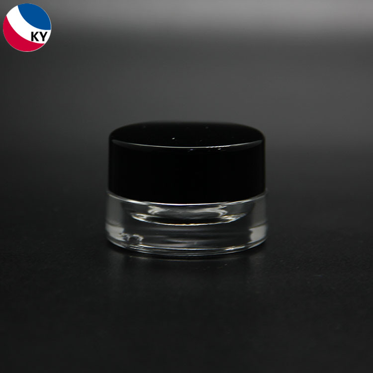 3ml Small Mini Glass Jar for Skin Care Cream Eye Lotion with Plastic Cap 3G Clear Glass Jar with Silver Aluminium Cap