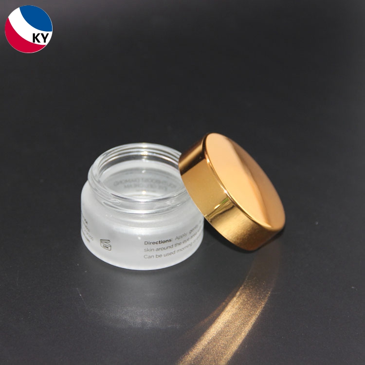 30g Clear Frosted Glass Jar with Rose Gold Aluminum Lid for Face Mask Cream Jar