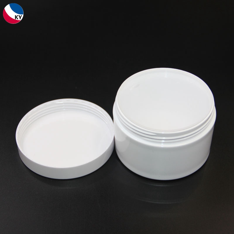 Round Flat Shoudler 200Ml Thick-Wall White Color Pet Jar 200g Wide Mouth Plastic Jar With Lid