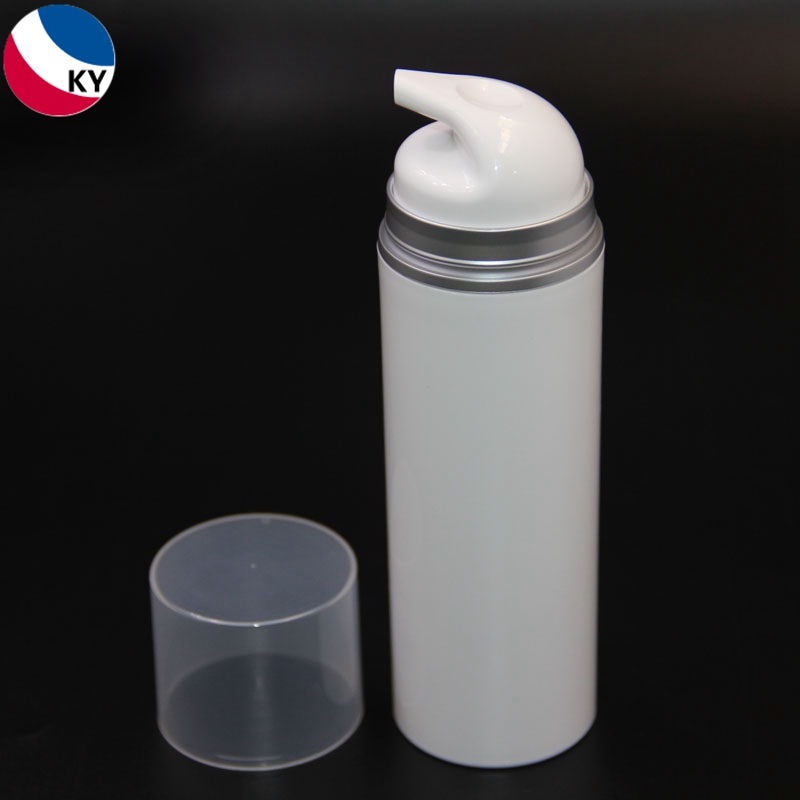 PP Plastic Airless Dispenser 200ml 150ml 100ml Silver White Color Cap Airless Plastic Pump Bottle for Face Cream
