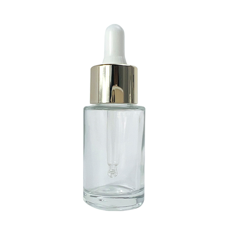 High Quality Thick Bottom 25ml Cylinder Round Thick Bottom Glass Dropper Bottle Cosmetic Serum Transparent Essential Oil Glass Bottle