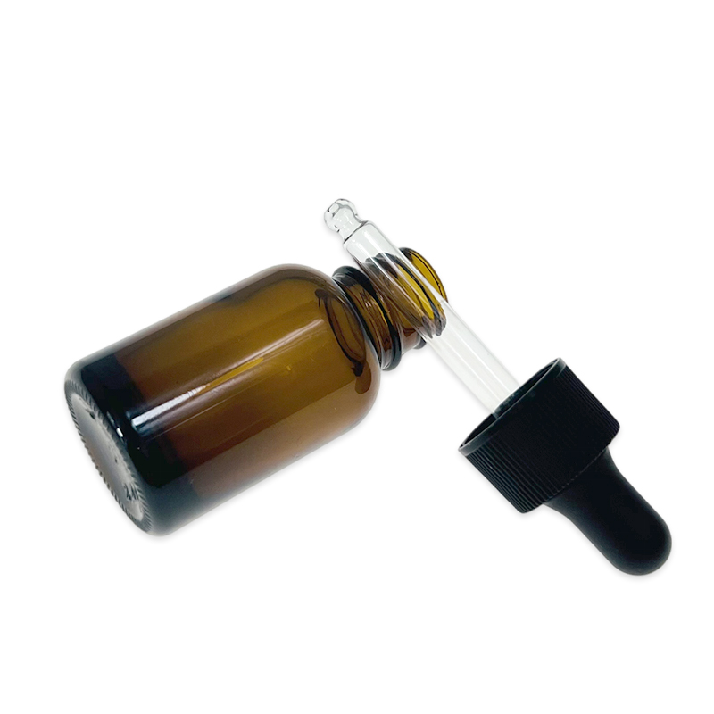 10ml 15ml 20ml 30ml High Quality Boston Round Amber Glass Dropper Bottle Cosmetic Serum Essential Oil Glass Bottle Black Dropper