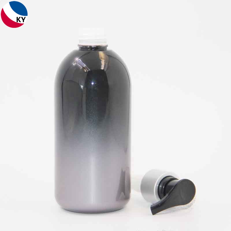300ml Boston Round PET Black Gradient Color Plastic Pump Bottle Cosmetic Shampoo Bottle Bottle Cosmetic Packaging 