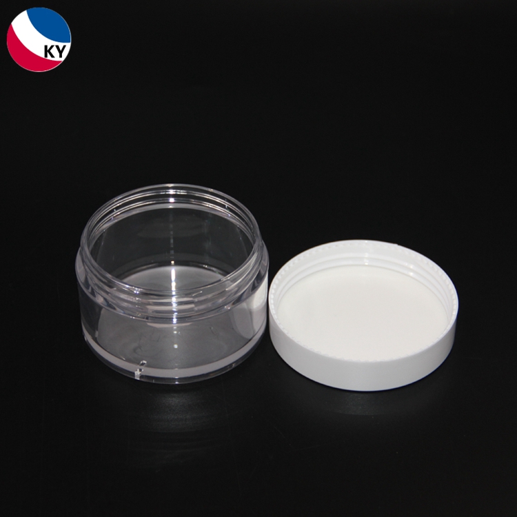 30g 50g Custom White Color Round Shincare Face Cream PETG Wide Mouth Clear Plastic Jar with White Cap Cosmetic Container