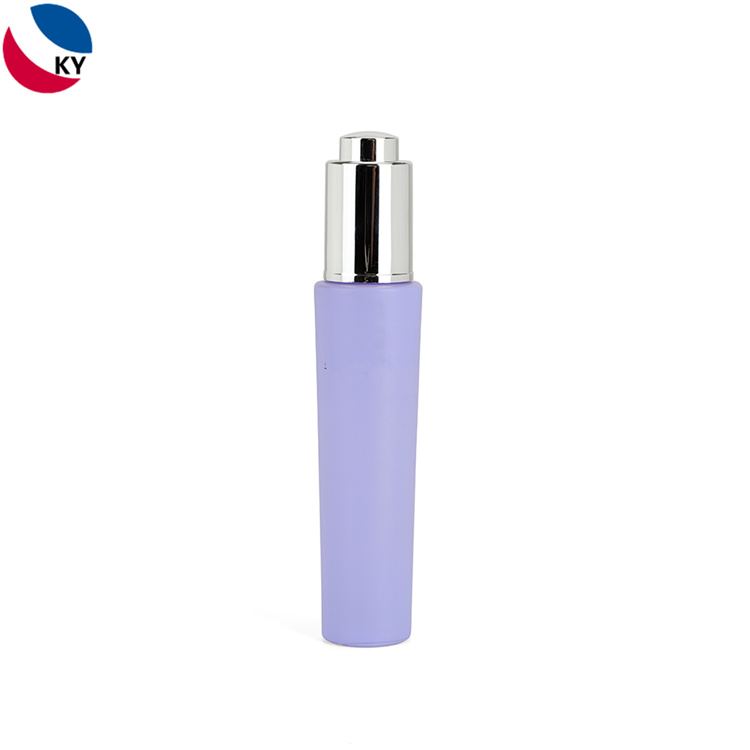 Luxury 30ml Round Matte Black Blue Color High Quality Frosted Glass Bottle Dropper Bottles Push Button Droppe
